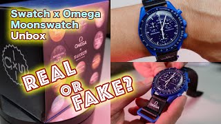 Swatch Omega Moonswatch Neptune Unbox - REAL or FAKE?!