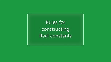 Rules for constructing Real Constants || C - Odia