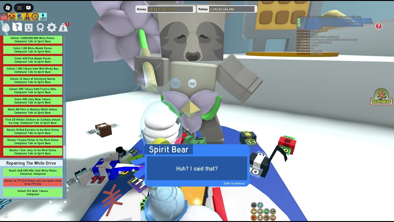 claming quests + my progress so far in bee swarm simulator