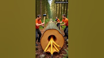 rescue mother duck and ducklings from giant log #animals #funnyvideo  #shorts