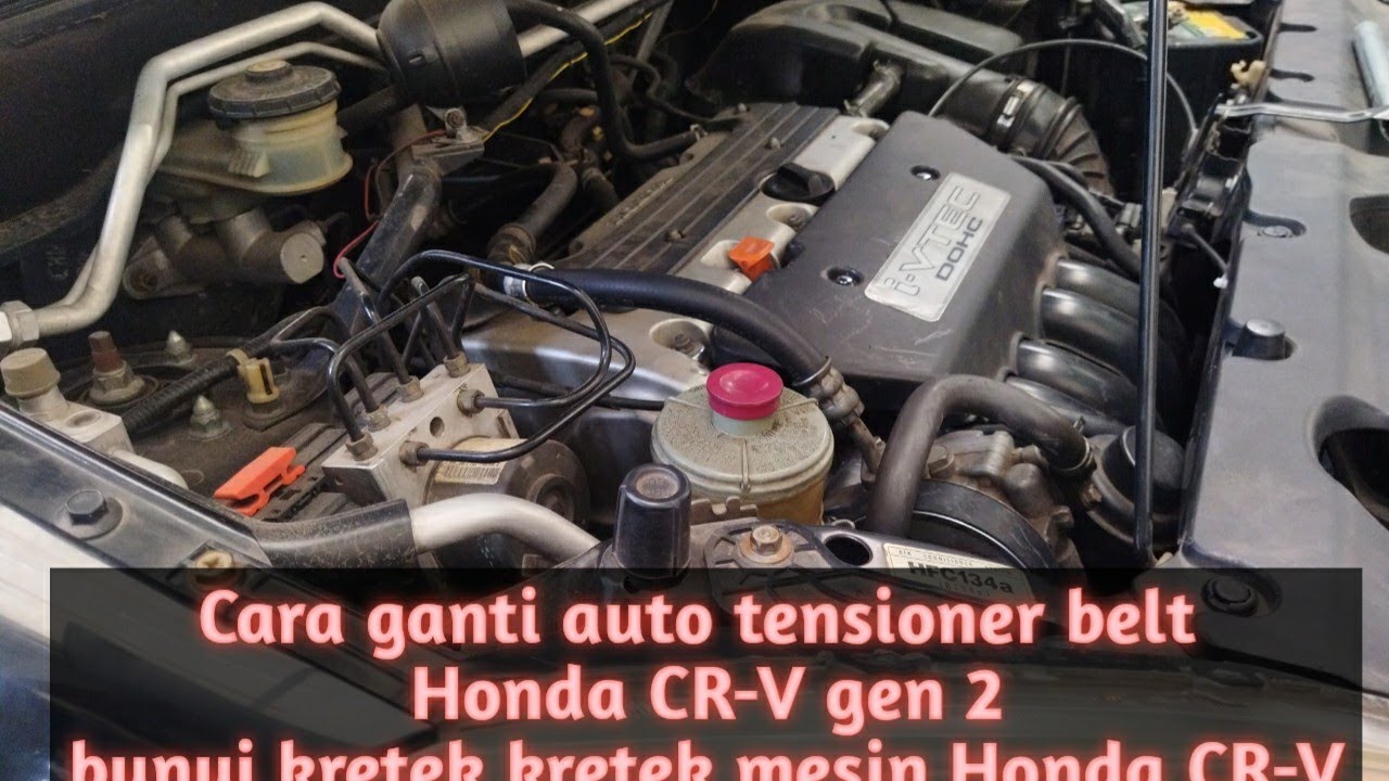 cara ganti auto tensioner belt Honda CR-V gen 2. bunyi kretek kretek, ternyata tensioner belt lemah