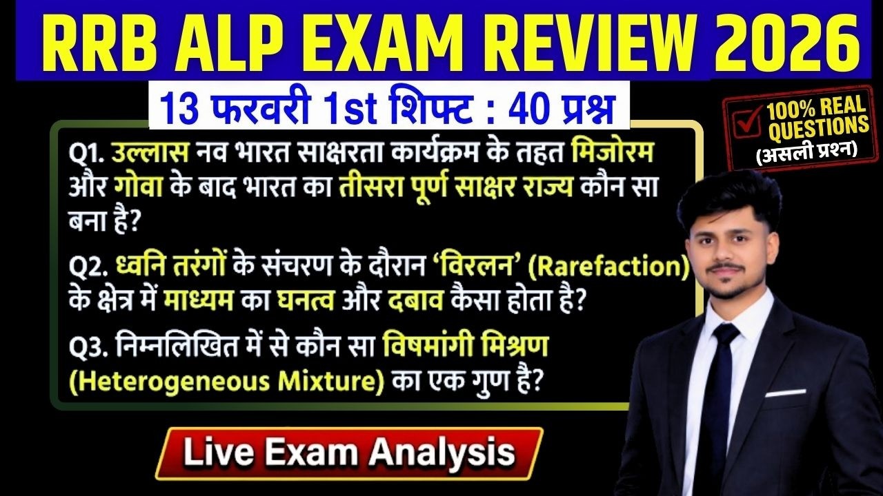 RRB ALP Review 13 February 1st Shift  2026 | RRB ALP Exam Analysis today | RRB ALP Review 2026 Today