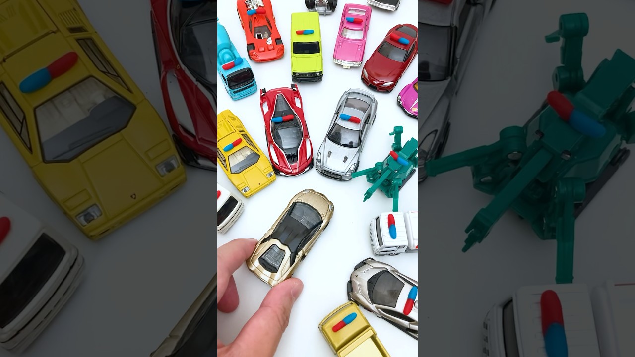 Police Cars Surround the Golden Lamborghini?!🚔🚨✨Tomica & Hot Wheels Territory