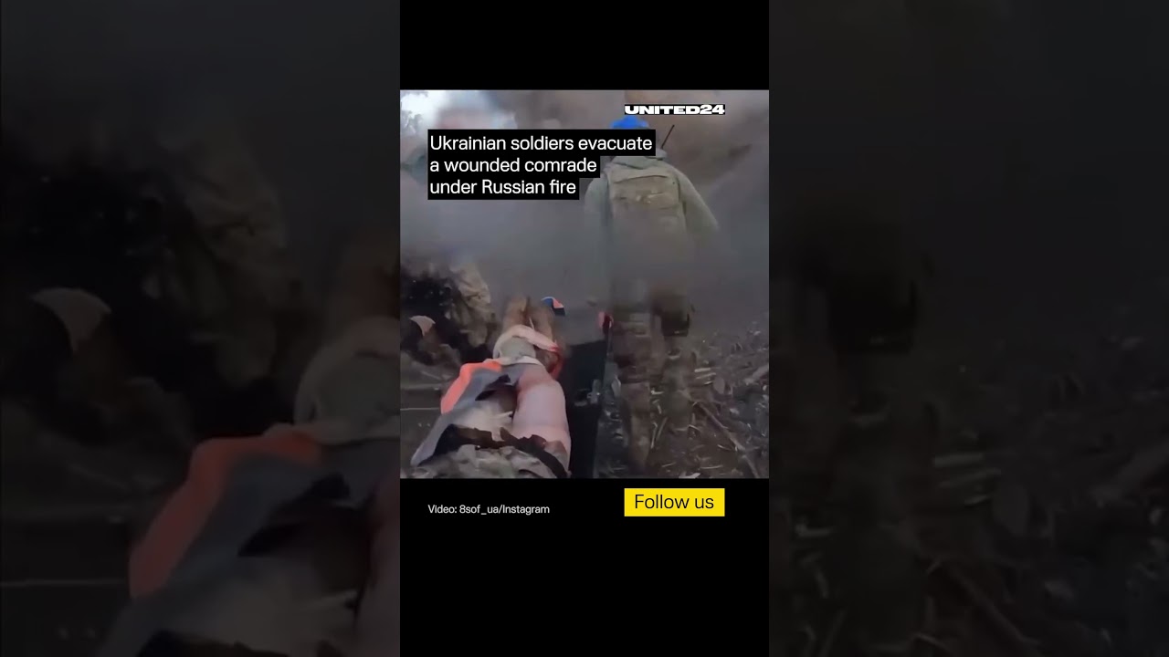 Ukrainian Soldiers Evacuate a Wounded Comrade Under Russian Fire #warinukraine