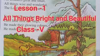Class V  Sub - English  Lesson - 1  All Things Bright and Beautiful // Bodo medium