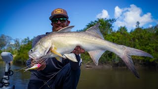 Vibing Threadfin salmon on light tackle.