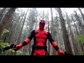 デッドプール（林の中を通って）武蔵横手2014　アメコミ ゼンタイ Deadpool zentai cosplay
