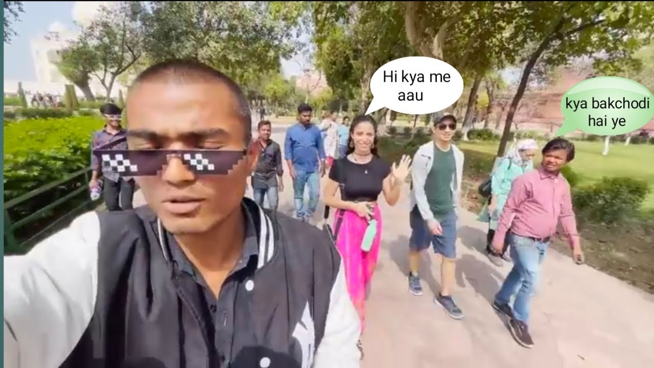 tiger kirar vlogs on tajmahal funny girl reaction roast 