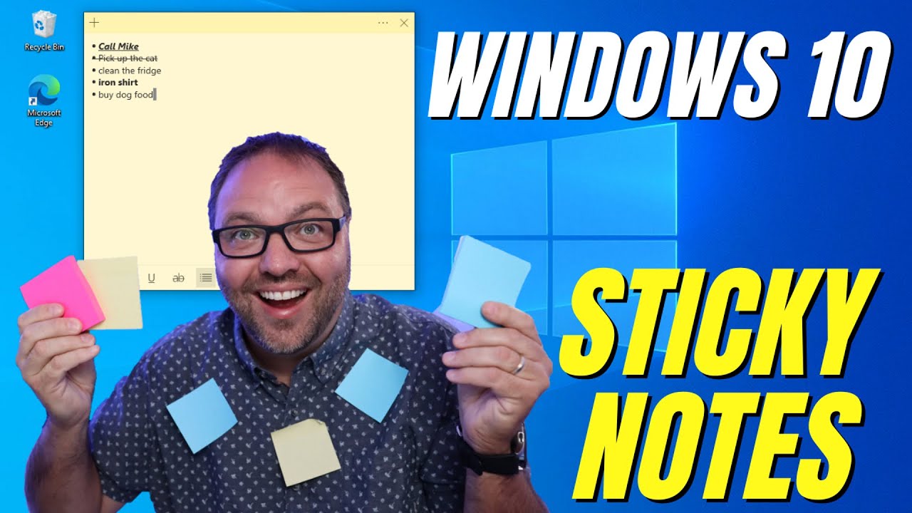 blyant Faret vild forbi How to Put Sticky Notes on Desktop in Windows 10 (Microsoft Sticky Notes  App) - YouTube