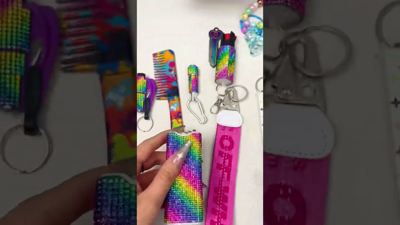 Rainbow 🌈 #keychain #packingorders #linkbio #selfdefenseplug #selfdefenseforwomen #mysteryscoop 