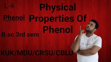 (L-4) #Phenol #Physical properties of phenol #B.sc 3rd sem #Arun #sonisir #organic