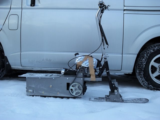 スノーモービル改造ポケバイ オフロードバイク キャタピラー Snow trip