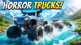 Horror Monster Trucks Racing on Water 😱🔥 | Crazy Truck Game screenshot 1