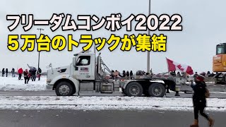 トラックの大行進 ５万台以上集結 マスク氏も支持