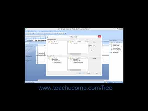 Crystal Reports 2013 Tutorial Mapping Fields Business Objects Training