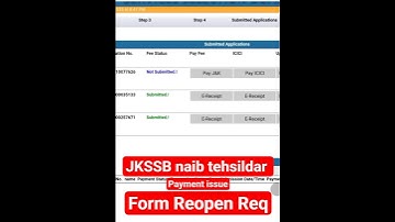 JKSSB Naib tehsildar Form reopen Request| Payment Issue ! JKSSB #JKSSB