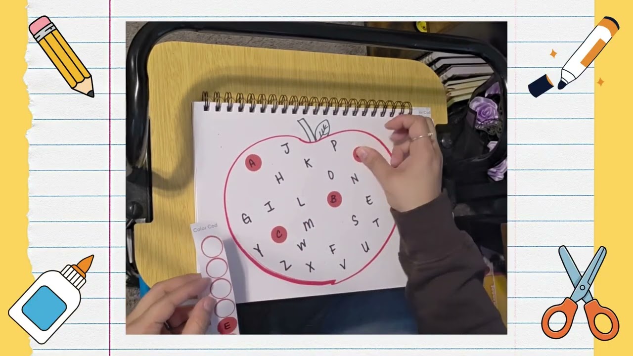 Building Literacy through Play: My Early Learning Journal - Apple Alphabet Match