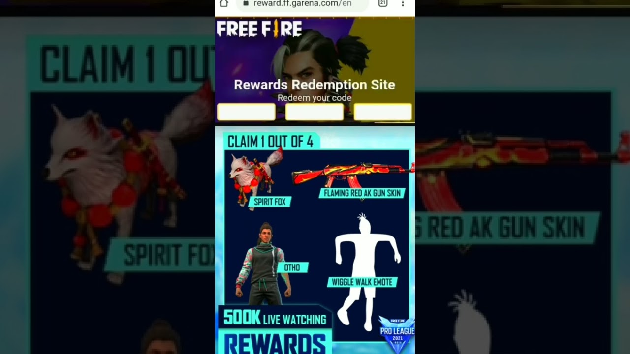 FFPL New 500K Live Watching Reward Redeem code 🔥🌼 