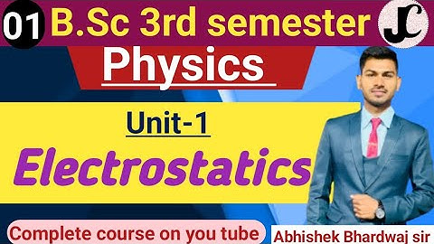 B.Sc 3rd sem Physics || Unit-1 Electrostatics || By Abhishek Bhardwaj sir ✍️✍️