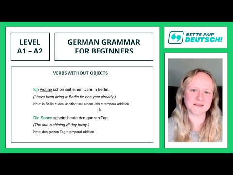Lesson 29: Verbs Without Objects - Learn German Grammar for Beginners (A1 / A2)
