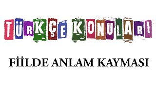 Fiilde Anlam(Zaman) Kayması