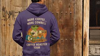 Bert’s Coffee Roaster Tour Hoodie – More Coffee • More Cowbell (Purple)