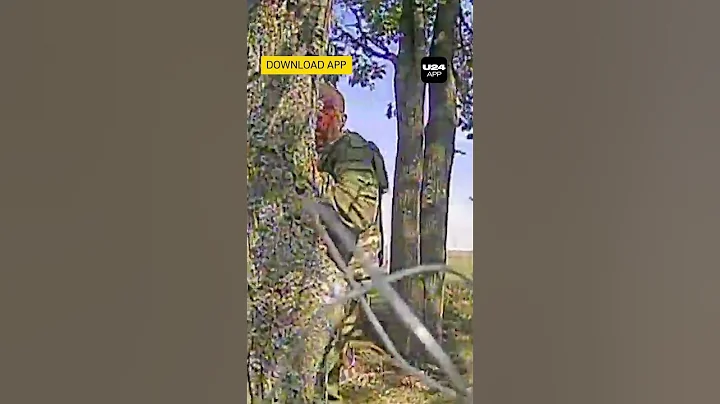 Russian Soldier Tries to Hit Ukrainian Drone From @k2army Unit With a Radio #warinukraine #drone