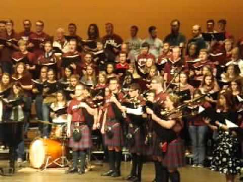 amazing grace alma choir college with bagpipes - YouTube