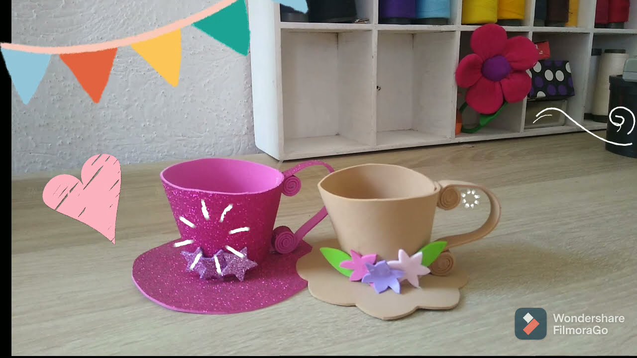 manualidades tazas de foami