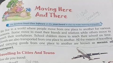 Class 3 Evs Chapter 20 Moving Here And There