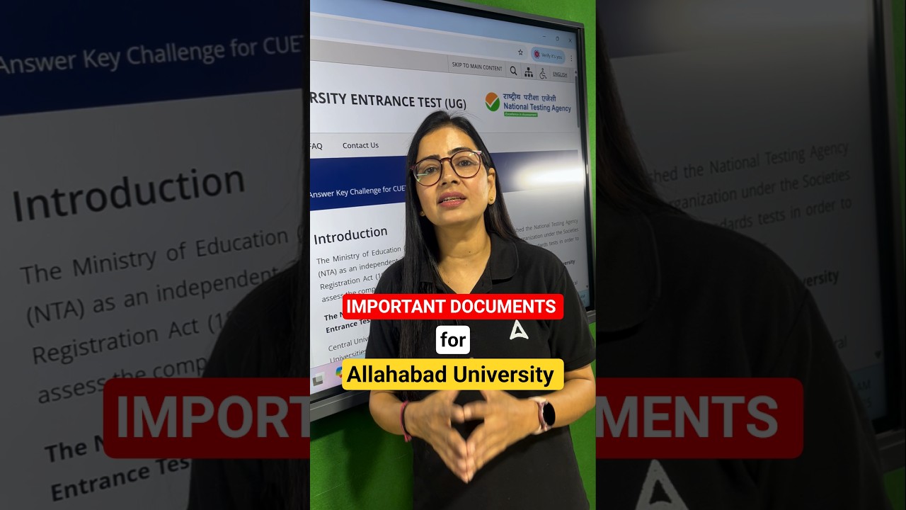 🚨 Important Documents for Allahabad University Admission Portal 