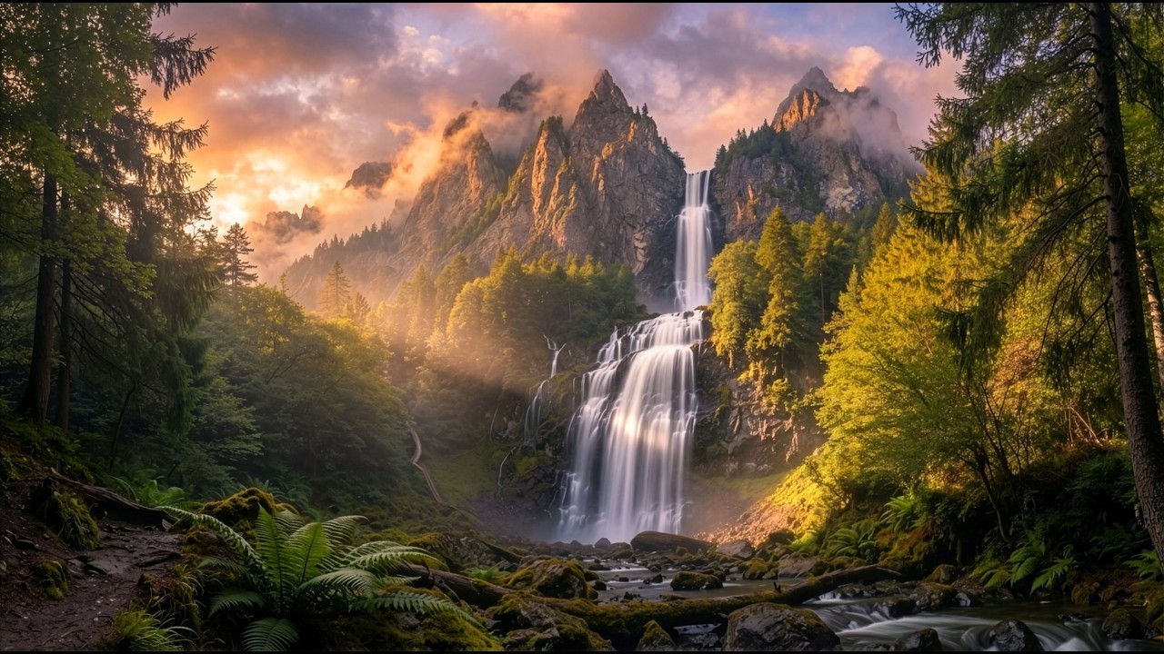 Relaxing Music _BS - WODOSPAD i  SZUM WODY - Waterfall and the sound of water.