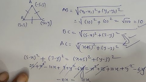 If (-5,3) & (5,3) are two vertices of an equilateral triangle (@ComfortUrMaths_PritiSingh )