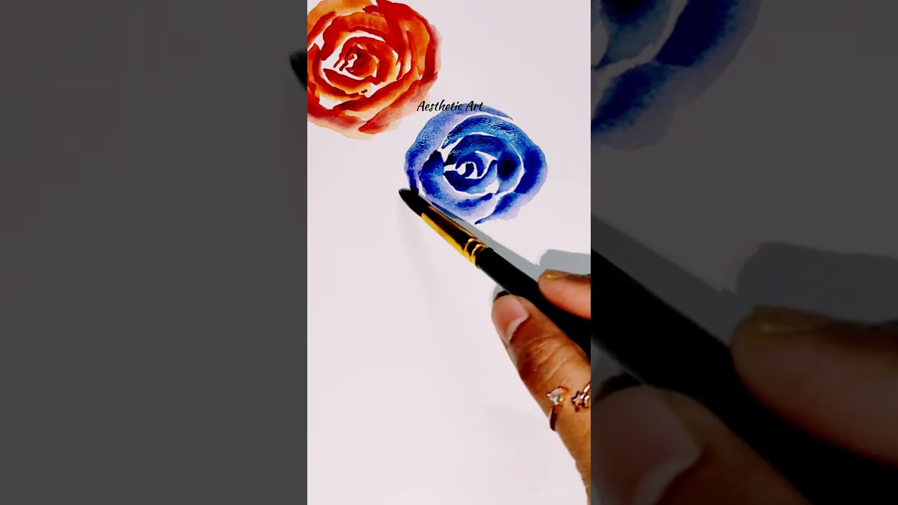 Aesthetic watercolor Rose 🌹 flowers painting 💫✨||Aesthetic Art