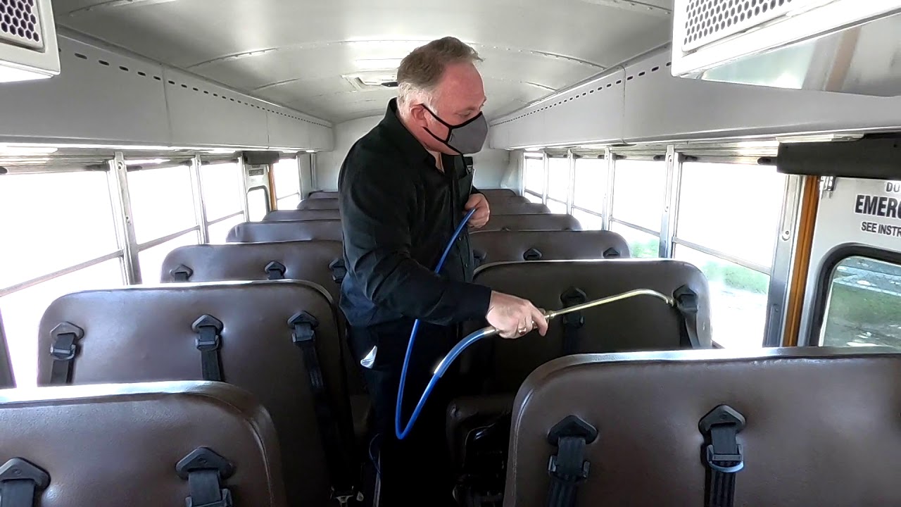 KleenRite Multi Range Sprayer Disinfects School Bus in UNDER 3 minutes