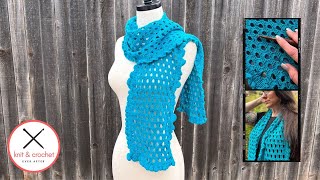 Harmony Ruffles and Lace Crochet Scarf Tutorial with Free Pattern ~ Easy Repeat ~ Spring Scarf