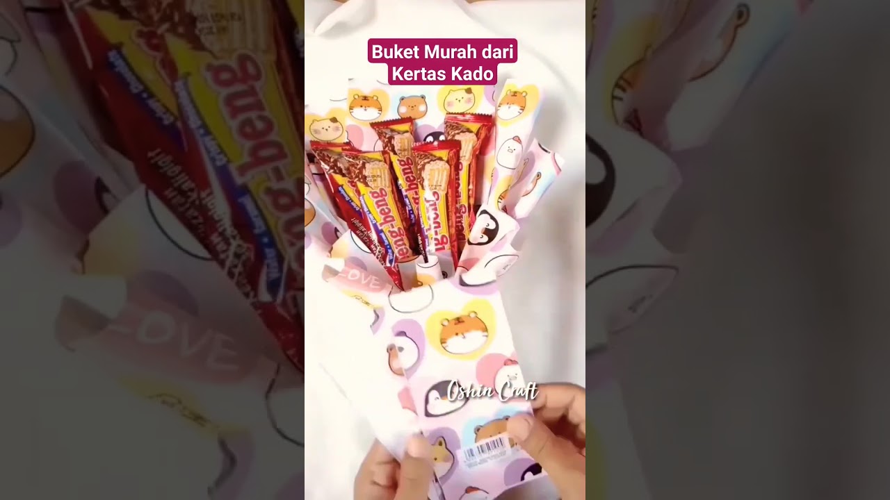 Ide Bikin Buket Snack Murah dari Kertas Kado