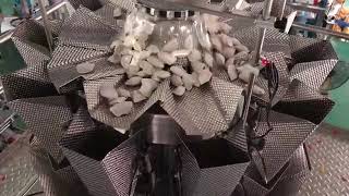 Full automatic Frozen dumplings packing machine with multiheads weigher dimple face plate