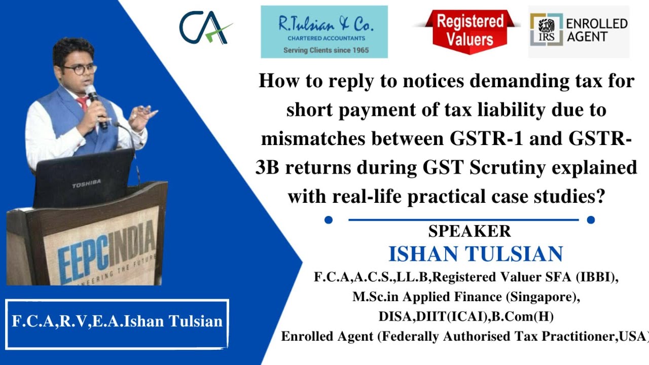 Explore GST Scrutiny: Resolving GSTR-1 vs. GSTR-3B Variances | Case Studies with CA Ishan Tulsian