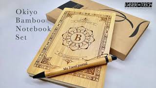 Laser Engraved Bamboo Notebook Giftset