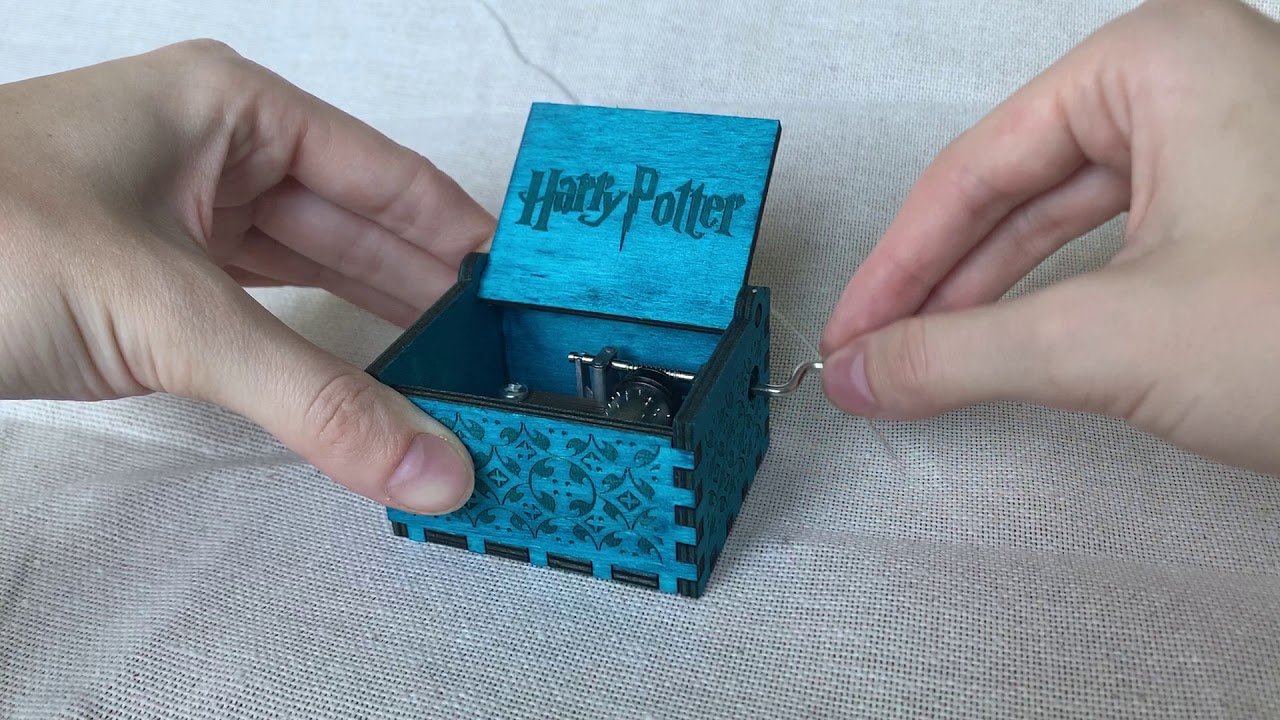 Синяя музыкальная шкатулкашарманка Гарри Поттер Harry Potter music box