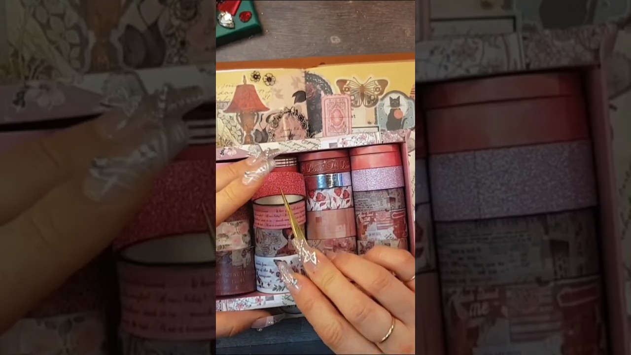 종이 소리 ASMR | 빈티지 감성 다꾸 | Paper sounds ASMR BLACK🖤& PINK🩷 