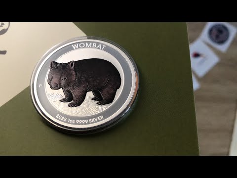 2022 Perth Mint Australian Wombat 1oz Silver Bullion Coloured Coin
