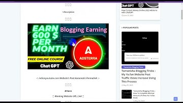 Blogspot Tubes: How Earn Money Online 2023 Adsterra with ChatGPT {Adsterra + ChatGPT Earning Tricks}