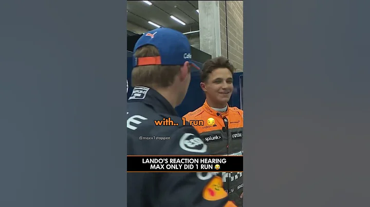 Lando Norris reacting to Max Verstappen getting pole from the garage #maxverstappen #f1 #belgiangp