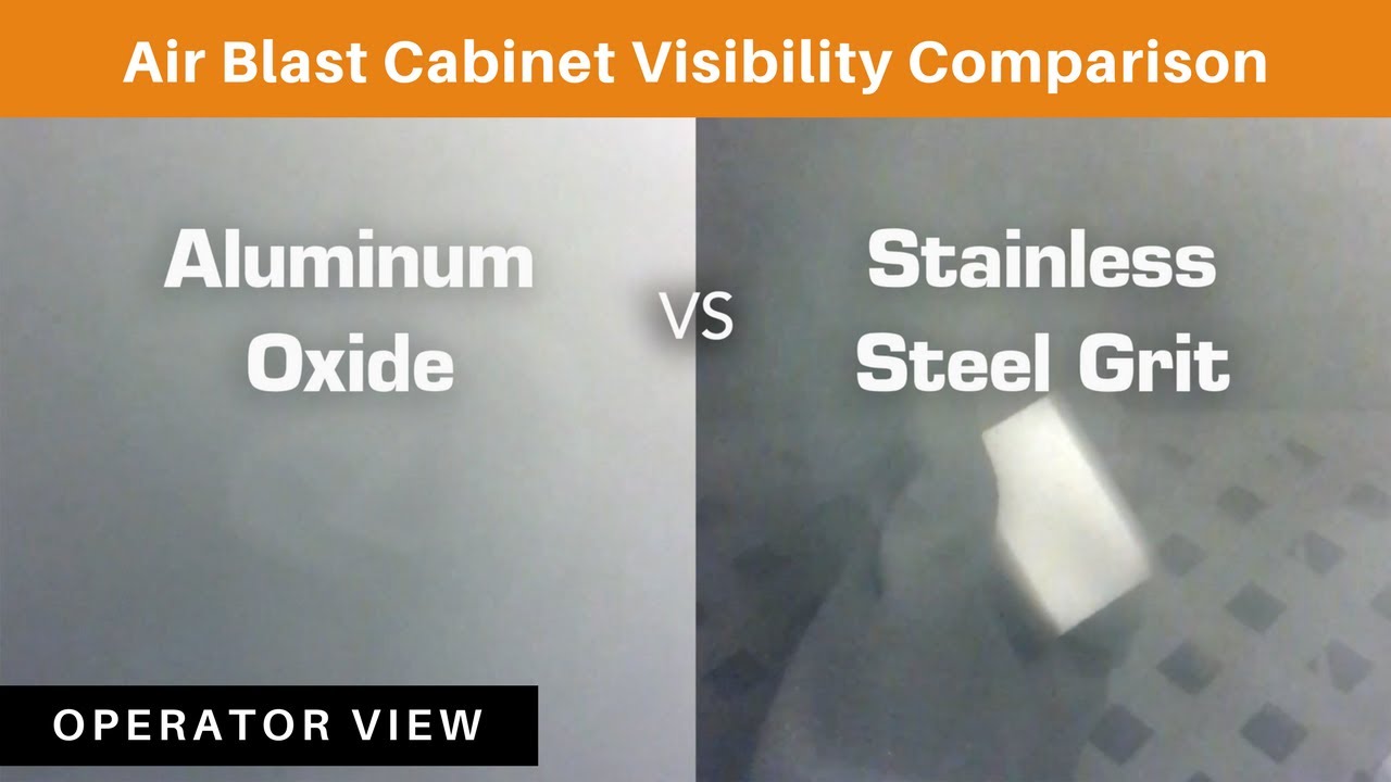 Blast Visibility Aluminum Oxide vs Stainless Steel Grit (Operator View) YouTube