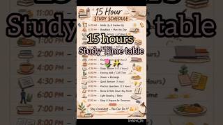 15 hours study time table 🌷 #study #timetable #productive #motivation #neet #studynotes