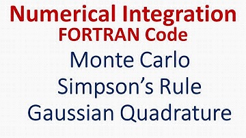 Numerical Integration: Code Review (Simpson, Monte Carlo, Gaussian Quadrature)