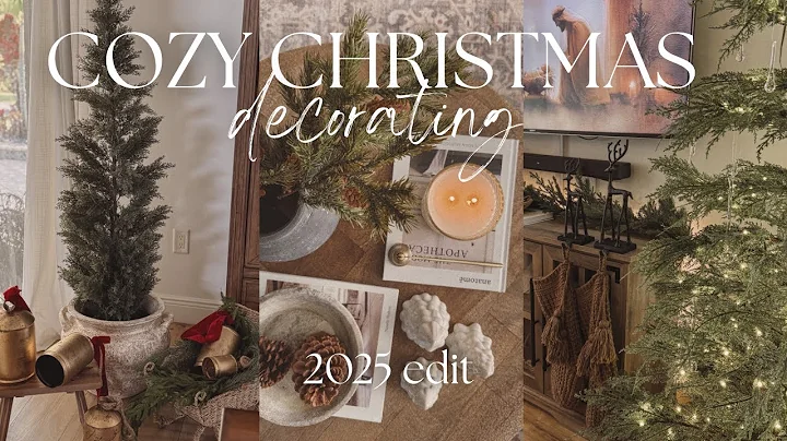 COZY CHRISTMAS DECORATE WITH ME 2025 | ORGANIC NEUTRAL DECORATING IDEAS FOR FAMILY ROOM