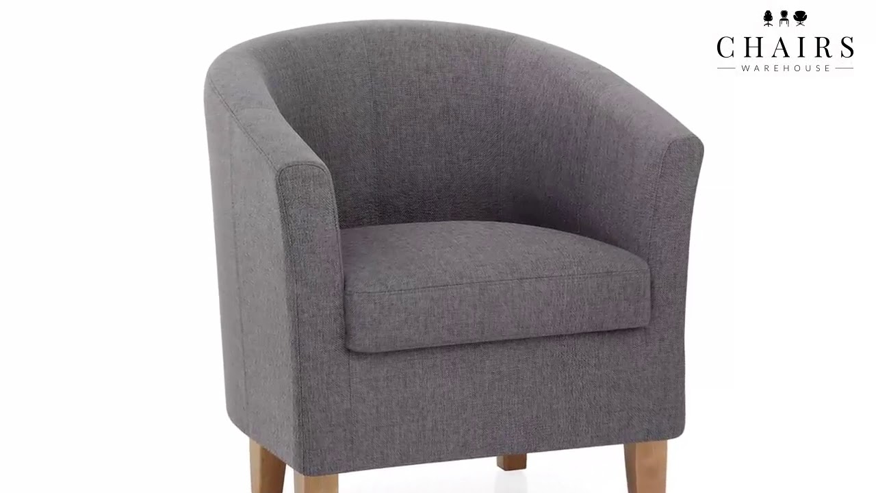 York Fabric Tub Chair Armchair Dark Grey